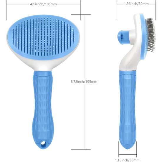 Styllent 4‑in‑1 Pet Grooming Set – Self‑Cleaning Slicker Deshedding Brush + Silicone Bath & Massage Tool + Adjustable Rubber Bath Scrubber + Ergonomic Nail Clippers – for Dogs & Cats