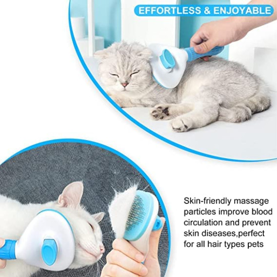 Styllent 4‑in‑1 Pet Grooming Set – Self‑Cleaning Slicker Deshedding Brush + Silicone Bath & Massage Tool + Adjustable Rubber Bath Scrubber + Ergonomic Nail Clippers – for Dogs & Cats