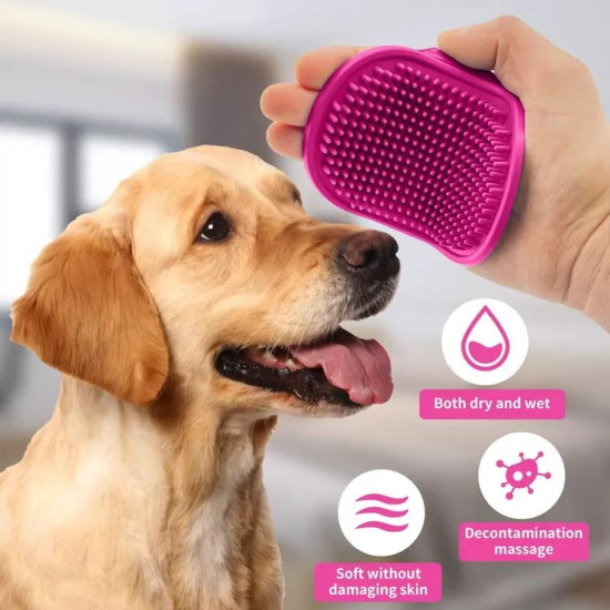 Styllent 4‑in‑1 Pet Grooming Set – Self‑Cleaning Slicker Deshedding Brush + Silicone Bath & Massage Tool + Adjustable Rubber Bath Scrubber + Ergonomic Nail Clippers – for Dogs & Cats