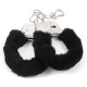 YUPPIN Kids Toy Handcuffs with Fluffy Cover – Safe Pretend Play Metal Handcuffs with Keys – Soft Plush Covering for Police Role Play & Fancy Dress (Black)