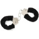 YUPPIN Kids Toy Handcuffs with Fluffy Cover – Safe Pretend Play Metal Handcuffs with Keys – Soft Plush Covering for Police Role Play & Fancy Dress (Black)