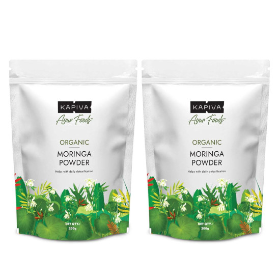 Kapiva Certified Organic Moringa Powder 200g (Pack of 2) | From Pure Drumstick Leaves | Gives Natural Energy & Nutrients