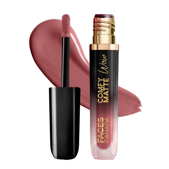 FACES CANADA Comfy Matte Wow Liquid Lipstick - Tea Rose 12, 3.8ml | One Swipe Application | Highly Pigmented | Comfortable Wear | Glides Smoothly | Long Lasting | Transferproof