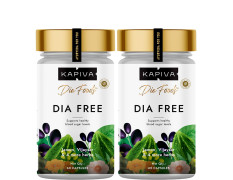 Kapiva Dia Free Capsules | Helps Manage Blood Sugar Levels With Karela, Jamun & Gudmar | 100% Ayurvedic Capsules with Powerful Herbs | 1 Month Pack for Diabetes/Diabetic Care | 60 Capsules (Pack of 2)