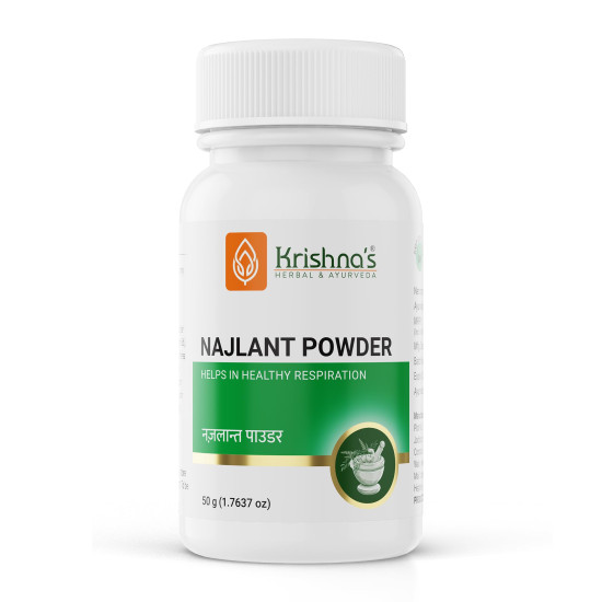 Krishna's Najlant Powder – Herbal Respiratory Support for Lungs, Cough & Congestion Relief, No Artificial Colors or Flavors - 50 g (Pack of 1)