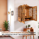 True Flair Temple Mandir for Home with Door | Wooden MDF, Assembly Required | Pooja Unit with Storage Space | LED Light and Wall Mounts | Pooja Mandir for Home Big Size (H-21, L-16.5, B-10 inch)