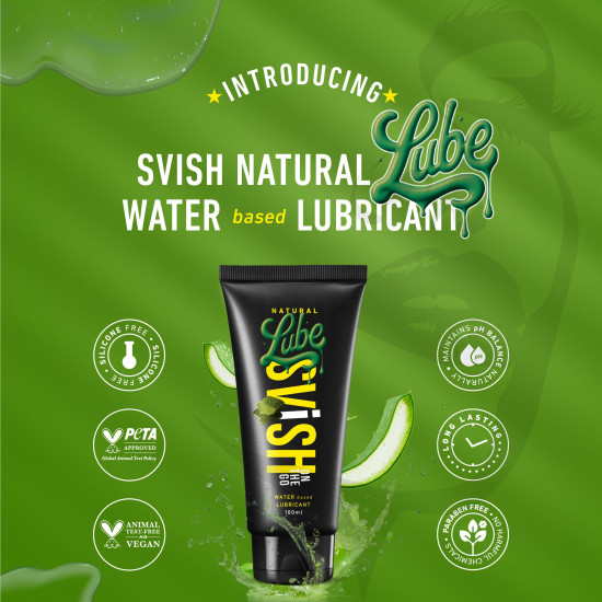 Svish Water Based Edible Natural Lubricant – 100ml | Intimate Gel for Smooth & Long-Lasting Comfort | Safe, Non-Sticky & pH Balanced | Ideal for Couples