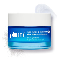 Plum 2% Niacinamide & Rice Water Superlight Gel Cream Winter Moisturizer for Face | 2X Oil-Free Hydration | Brightens, Fades Blemishes | Dermat-Tested | All Skin Types | Women & Men | 100% Vegan | 25 g