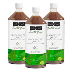 Kapiva Cholest Fit Juice, 1L X 3 Month Pack | Supports Healthy Cholesterol with Arjuna, Apple Cider Vinegar, & 4 more herbs (Pack of 3)