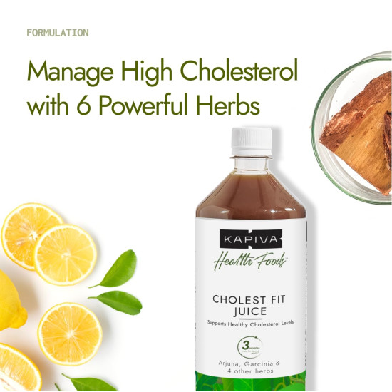 Kapiva Cholest Fit Juice, 1L X 3 Month Pack | Supports Healthy Cholesterol with Arjuna, Apple Cider Vinegar, & 4 more herbs (Pack of 3) Kapiva Cholest Fit Juice, 1L X 3 Month Pack | Supports Healthy Cholesterol with Arjuna, Apple Cider Vinegar, & 4 more herbs (Pack of 3)
