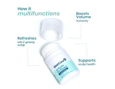 WishCare Air Powder Dry Shampoo for Oily Hair & Scalp - No White Cast & Aerosol - Niacinamide, Probiotics, Kaolin Clay, Rice & Tapioca Starch - Volume Boost, Scalp Refresh & Reset 10gm