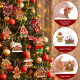 16Pcs Christmas Decorations, Gingerbread House Ornaments, Festive Tree Hanging Decor for Holiday Party, Classroom and Office, Family Activity (16pcs (red A)