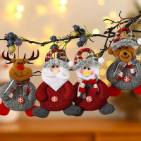 4PCS Christmas Decorations - Christmas Decorations Items for Tree with Button Santa, Snowman, Reindeer & Bear, Festive Decor for Holiday Sprucing Up​