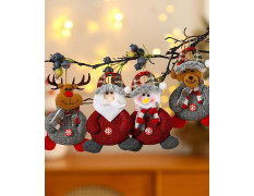 4PCS Christmas Decorations - Christmas Decorations Items for Tree with Button Santa, Snowman, Reindeer & Bear, Festive Decor for Holiday Sprucing Up​