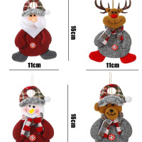 4PCS Christmas Decorations - Christmas Decorations Items for Tree with Button Santa, Snowman, Reindeer & Bear, Festive Decor for Holiday Sprucing Up​