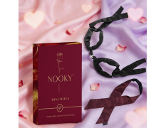 Nooky Mini Bites (20g) & Satin Blindfold with 1 Handcuff (3-in-1) Combo | 2 Dark Chocolates per Pack | FREE Saucy Scratch Card | Vegan, Gluten-Free Treat | Ideal Gift for Couples, Men & Women