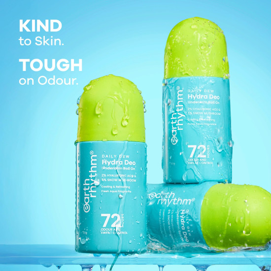 Earth Rhythm 2% HA Aqua Fresh Cooling Underarm Roll On No Aluminium No Paraben - Cooling Deo