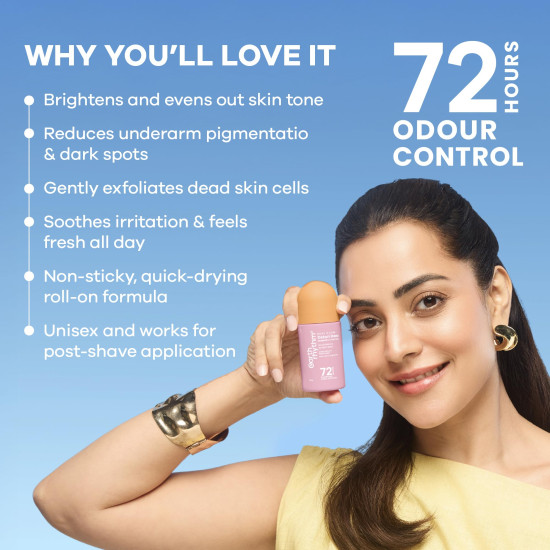 Earth Rhythm 5% AHA Detan Underarm Rollon Reduces Pigmentation Citrus Fresh No Aluminium - Detan Deo