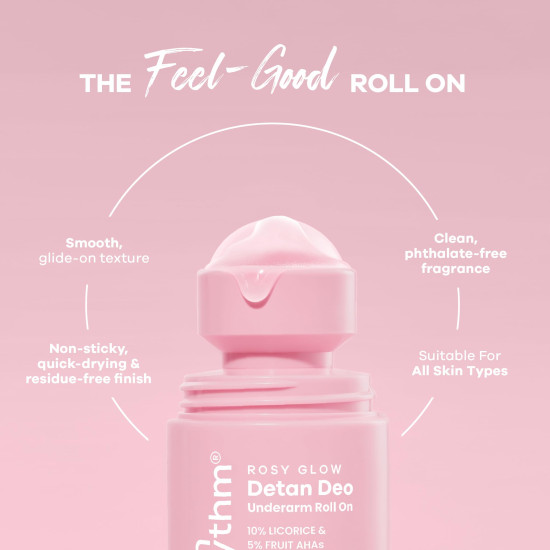 Earth Rhythm 5% AHA Detan Underarm Rollon Reduces Pigmentation Citrus Fresh No Aluminium - Detan Deo