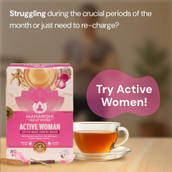 Maharishi Ayurveda Organic Certified Active Woman Herbal Tea | Blend with Shatavari, Ashoka, Rose Petals & Liquorice | For Hormonal Imbalance | 20 Tea Bags (30g)