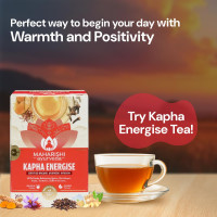 Maharishi Ayurveda Organic Certified Kapha Energise Herbal Tea | With Ginger, Clove, Cardamom, Turmeric & Saffron | Supports Agni, Energy & Kapha Balance | 20 Tea Bags (30g)