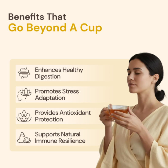 Maharishi Ayurveda Organic Certified Tulsi Lemon Ginger Herbal Tea | With Tulsi, Lemongrass & Ginger | Supports Immunity, Digestion & Seasonal Comfort | 20 Tea Bags (30g)