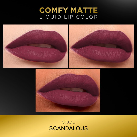 FACES CANADA Comfy Matte Liquid Lipstick - Scandalous 34, 3.8 ml | Comfortable 10HR Longstay | Intense Matte Color | Almond Oil & Vitamin E Infused | Super Smooth | No Dryness | No Alcohol