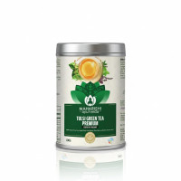 Maharishi Ayurveda Organic Certified Tulsi Green Tea Premium - 100g | Loose Leaf Green Tea with Rama, Krishna & Vana Tulsi | Rich in Antioxidants | Supports Detox, Balance & Wellness