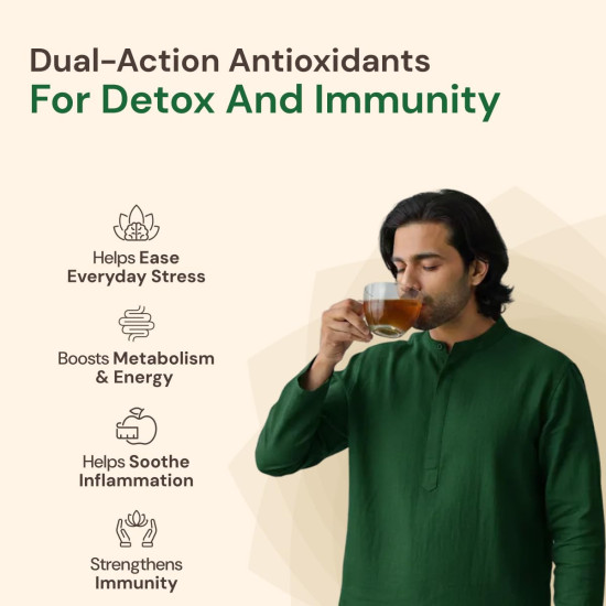 Maharishi Ayurveda Organic Certified Tulsi Green Tea Premium - 100g | Loose Leaf Green Tea with Rama, Krishna & Vana Tulsi | Rich in Antioxidants | Supports Detox, Balance & Wellness