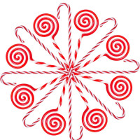 16PCS Candy Cane Christmas Decorations, Christmas Tree Ornaments Set with 8 Candy Canes and 8 Lollipops, Xmas Decoration Items for Home and Tree, Festive Holiday Decor