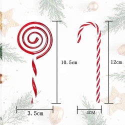16PCS Candy Cane Christmas Decorations, Christmas Tree Ornaments Set with 8 Candy Canes and 8 Lollipops, Xmas Decoration Items for Home and Tree, Festive Holiday Decor