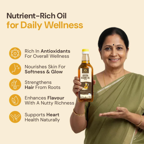 Maharishi Ayurveda Sesame Oil (Til Oil) – Natural Cold-Pressed from White Til Seeds | Pure Edible Oil for Cooking, Skin & Massage | Rich in Omega 3 & 6, Healthy & Chemical-Free 1000 ML
