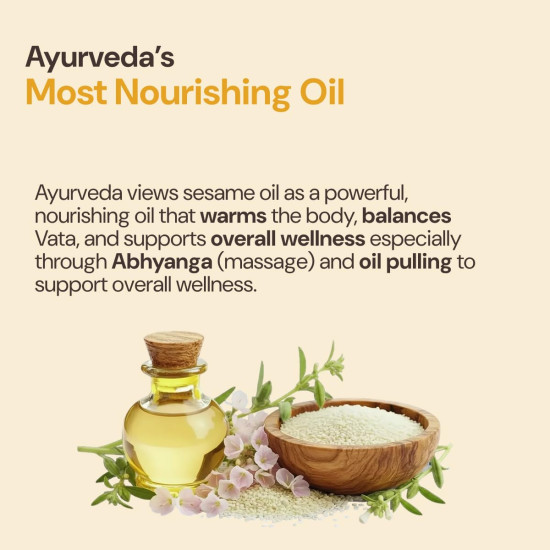 Maharishi Ayurveda Sesame Oil (Til Oil) – Natural Cold-Pressed from White Til Seeds | Pure Edible Oil for Cooking, Skin & Massage | Rich in Omega 3 & 6, Healthy & Chemical-Free 1000 ML