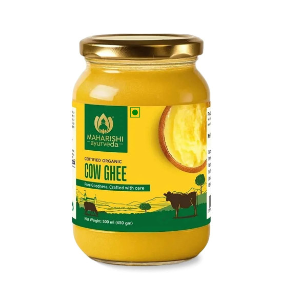 Maharishi Ayurveda Organic Certified Cow Ghee | Traditionally Slow-Crafted from Grass-Fed Cow’s Milk | Supports Digestion, Immunity & Daily Nourishment | 500 ml (Glass Jar) Maharishi Ayurveda Organic Certified Cow Ghee | Traditionally Slow-Crafted from Grass-Fed Cow’s Milk | Supports Digestion, Immunity & Daily Nourishment | 500 ml (Glass Jar)