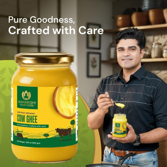 Maharishi Ayurveda Organic Certified Cow Ghee | Traditionally Slow-Crafted from Grass-Fed Cow’s Milk | Supports Digestion, Immunity & Daily Nourishment | 500 ml (Glass Jar) Maharishi Ayurveda Organic Certified Cow Ghee | Traditionally Slow-Crafted from Grass-Fed Cow’s Milk | Supports Digestion, Immunity & Daily Nourishment | 500 ml (Glass Jar)