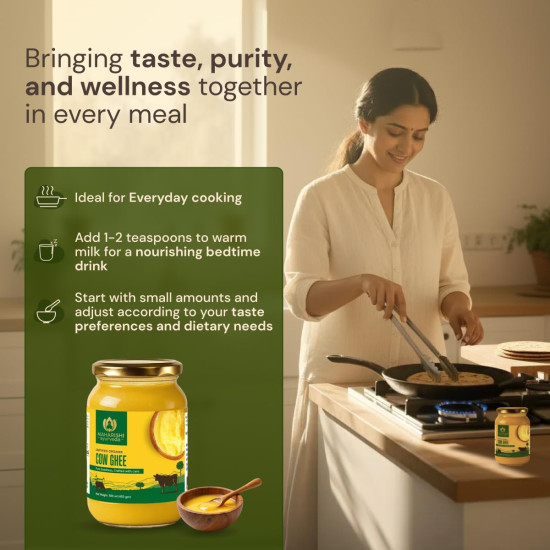 Maharishi Ayurveda Organic Certified Cow Ghee | Traditionally Slow-Crafted from Grass-Fed Cow’s Milk | Supports Digestion, Immunity & Daily Nourishment | 500 ml (Glass Jar) Maharishi Ayurveda Organic Certified Cow Ghee | Traditionally Slow-Crafted from Grass-Fed Cow’s Milk | Supports Digestion, Immunity & Daily Nourishment | 500 ml (Glass Jar)