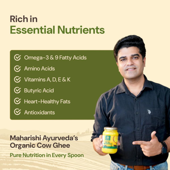 Maharishi Ayurveda Organic Certified Cow Ghee | Traditionally Slow-Crafted from Grass-Fed Cow’s Milk | Supports Digestion, Immunity & Daily Nourishment | 500 ml (Glass Jar) Maharishi Ayurveda Organic Certified Cow Ghee | Traditionally Slow-Crafted from Grass-Fed Cow’s Milk | Supports Digestion, Immunity & Daily Nourishment | 500 ml (Glass Jar)