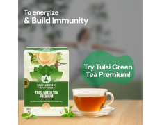 Maharishi Ayurveda Organic Certified Tulsi Green Tea Premium | With Rama, Krishna & Vana Tulsi and Green Tea | Supports Detox, Immunity & Daily Balance | 20 Tea Bags (30g)