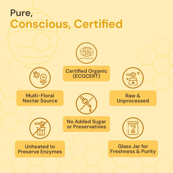 Maharishi Ayurveda Organic Certified Honey | Raw, Unprocessed Honey | Supports Digestion, Immunity & Natural Energy | 250 g (Glass Jar) Maharishi Ayurveda Organic Certified Honey | Raw, Unprocessed Honey | Supports Digestion, Immunity & Natural Energy | 250 g (Glass Jar)