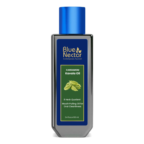 Blue Nectar Cardamom Mint Oil Pulling for Mouth | Ayurvedic Mouth Freshener & Mouthwash | Natural Pulling Oil for Cool Fresh Breath & Daily Oral Care (9 Herbs, 100ml) Blue Nectar Cardamom Mint Oil Pulling for Mouth | Ayurvedic Mouth Freshener & Mouthwash | Natural Pulling Oil for Cool Fresh Breath & Daily Oral Care (9 Herbs, 100ml)