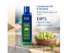 Blue Nectar Cardamom Mint Oil Pulling for Mouth | Ayurvedic Mouth Freshener & Mouthwash | Natural Pulling Oil for Cool Fresh Breath & Daily Oral Care (9 Herbs, 100ml)