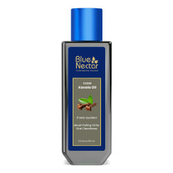 Blue Nectar Clove Oil Pulling for Mouth | Ayurvedic Mouth Wash for Oral Care | Natural Coconut Oil for Oral Care & Fresh Breath | Alcohol Free Mouthwash (9 Herbs, 100ml)