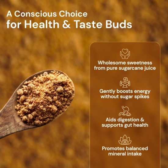 Maharishi Ayurveda Organic Certified Jaggery Powder | Pure Sugarcane Gur, Unrefined & Sulphur-Free | Supports Digestion, Sustained Energy & Mineral Intake | 500 g