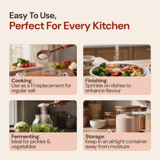 Maharishi Ayurveda Himalayan Pink Salt | Pure, Unrefined Sendha Namak | Mineral-Rich Natural Salt for Daily Cooking | 1 kg Maharishi Ayurveda Himalayan Pink Salt | Pure, Unrefined Sendha Namak | Mineral-Rich Natural Salt for Daily Cooking | 1 kg