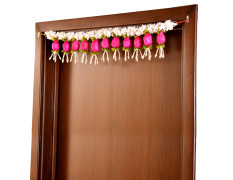 CraftVatika Toran for Main Door Entrance, Diwali Decor Items, Lotus Buds for Decoration Toranam for Diwali Decoration Items, Toran for Mandir Pooja, Artificial Flowers for Decor (37.4 Inch Length)