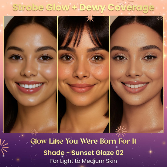 FACES CANADA Strobe CC Tint - Sunset Glaze 02, 27ml | 5-in-1 Serum + Moisturizer + Primer + BB/CC Cream + Strobe Cream | Lightweight | Radiant Dewy Glass Skin Glow | Niacinamide & Hyaluronic Acid | For Light to Medium Skin - Bazaar5.com