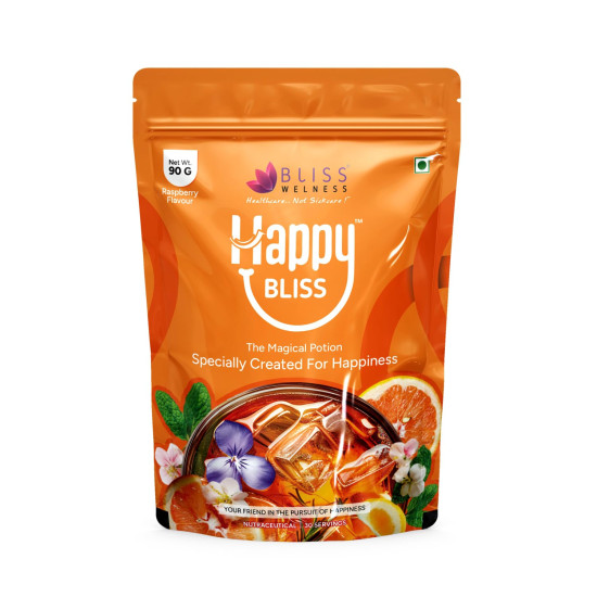 Bliss Welness Happy Bliss : Happiness, Anxiety & Stress Relief Supplement | Natural Support for Calm, Mood, Anti Nervousness & Happy Hormones | Cortisol, Dopamine, Endorphin, Serotonin & Oxytocin | Magnesium, KSM 66 Ashwagandha : 30 Servings