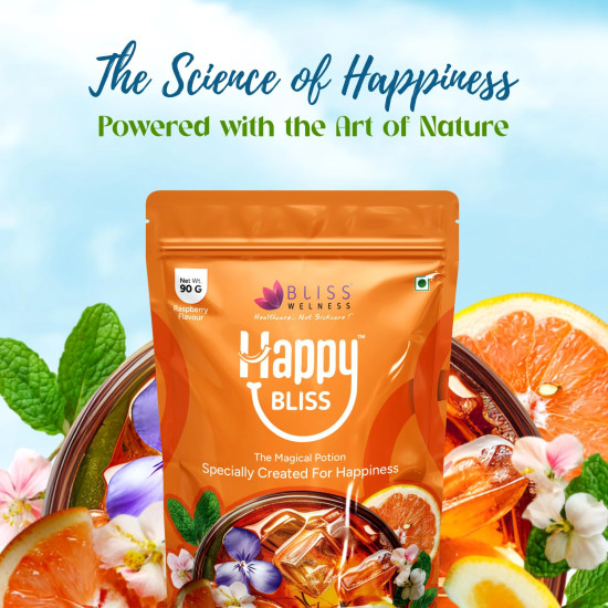 Bliss Welness Happy Bliss : Happiness, Anxiety & Stress Relief Supplement | Natural Support for Calm, Mood, Anti Nervousness & Happy Hormones | Cortisol, Dopamine, Endorphin, Serotonin & Oxytocin | Magnesium, KSM 66 Ashwagandha : 30 Servings