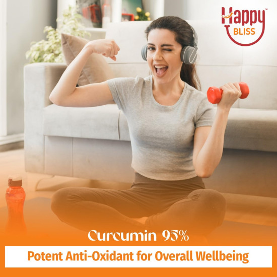 Bliss Welness Happy Bliss : Happiness, Anxiety & Stress Relief Supplement | Natural Support for Calm, Mood, Anti Nervousness & Happy Hormones | Cortisol, Dopamine, Endorphin, Serotonin & Oxytocin | Magnesium, KSM 66 Ashwagandha : 30 Servings