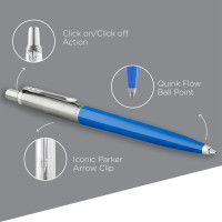 Parker Jotter Standard Chrome Trim Ball Pen and Notebook, Blue Body, Blue Ink, Fine Point - Ideal Gift Set for Professionals and Students Parker Jotter Standard Chrome Trim Ball Pen and Notebook, Blue Body, Blue Ink, Fine Point - Ideal Gift Set for Professionals and Students